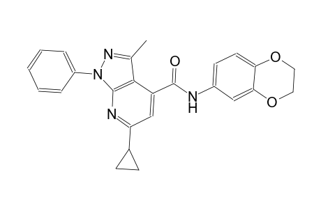 6-cyclopropyl-N-(2,3-dihydro-1,4-benzodioxin-6-yl)-3-methyl-1-phenyl-1H-pyrazolo[3,4-b]pyridine-4-carboxamide