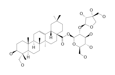 28-O-BETA-D-APIOFURANOSYL-(1->2)-BETA-D-GLUCOPYRANOSYLHEDERAGENIN;28-O-BETA-D-APIOFURANOSYL-(1->2)-BETA-D-GLUCOPYRANOSYL-23-HYDROXYOLEAN-12-EN-28-O