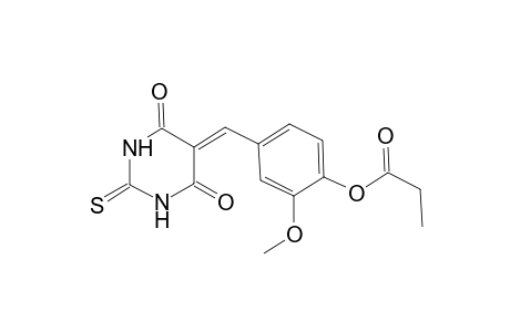 4-[(4,6-dioxo-2-thioxotetrahydro-5(2H)-pyrimidinylidene)methyl]-2-methoxyphenyl propionate