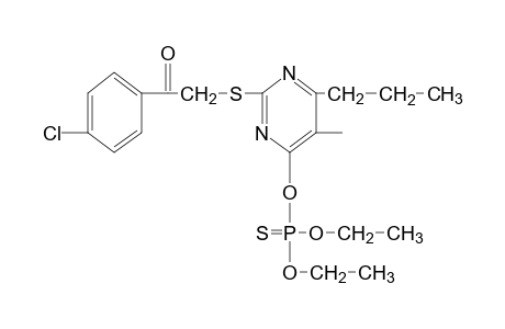 4'-chloro-2-[(4-hydroxy-5-methyl-6-propyl-2-pyrimidinyl)thio]acetophenone, O-ester with O,O-diethyl phosphorothioate