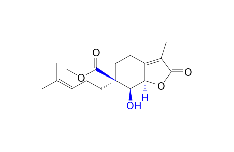 2,4,5,6,7 alpha,7a alpha-hexahydro-7 beta-hydroxy-3-methyl-6 alpha-(4-methyl-3-pentenyl)-2-oxo-6 beta-benzofurancarboxylic acid, methyl ester