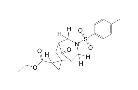 8-oxo-3-(p-tolylsulfonyl)spiro[bicyclo[3.2.1]octane-6,1'-cyclopropane]-2'-carboxylic acid, ethyl ester