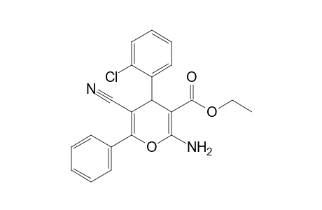 2-amino-4-(o-chlorophenyl)-5-cyano-6-phenyl-4H-pyran-3-carboxylic acid, ethyl ester
