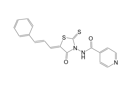 4-pyridinecarboxamide, N-[(5Z)-4-oxo-5-[(2E)-3-phenyl-2-propenylidene]-2-thioxothiazolidinyl]-