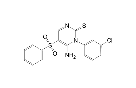 2(1H)-pyrimidinethione, 6-amino-1-(3-chlorophenyl)-5-(phenylsulfonyl)-