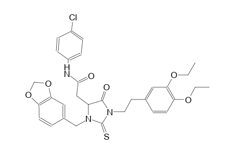 2-{3-(1,3-benzodioxol-5-ylmethyl)-1-[2-(3,4-diethoxyphenyl)ethyl]-5-oxo-2-thioxo-4-imidazolidinyl}-N-(4-chlorophenyl)acetamide