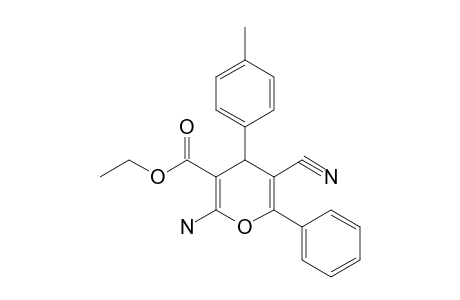 2-amino-5-cyano-6-phenyl-4-p-tolyl-4H-pyran-3-carboxylic acid, ethyl ester