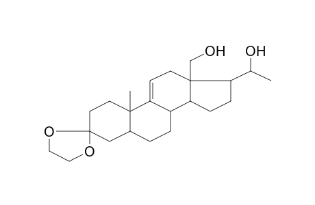 Pregn-9(11)-en-3-one, 18,20-dihydroxy-, cyclic 1,2-ethanediyl acetal, (5.alpha.,20R)-