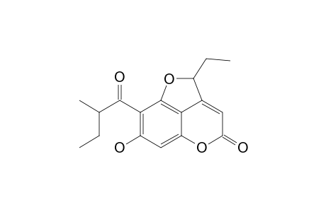 Furo[4,3,2-de][1]benzopyran-4(2H)-one, 2-ethyl-7-hydroxy-8-(2-methyl-1-oxobutyl)-