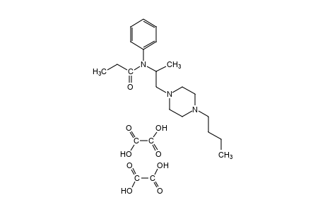 N-[2-(4-butyl-1-piperazinyl)-1-methylethyl]propionanilide, oxalate(1:2)