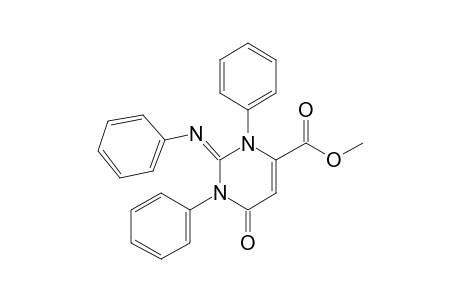 4-Pyrimidinecarboxylic acid, 1,2,3,6-tetrahydro-6-oxo-1,3-diphenyl-2-(phenylimino)-, methyl ester