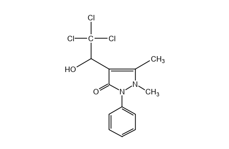 2,3-dimethyl-4-(1-hydroxy-2,2,2-trichloroethyl)-1-phenyl-3-pyrazolin-5-one