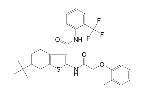 6-tert-Butyl-2-[2-(2-methylphenoxy)ethanoylamino]-N-[2-(trifluoromethyl)phenyl]-4,5,6,7-tetrahydro-1-benzothiophene-3-carboxamide