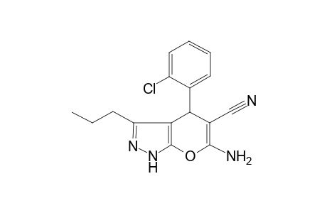 6-Amino-4-(2-chlorophenyl)-3-propyl-1,4-dihydropyrano[2,3-c]pyrazole-5-carbonitrile