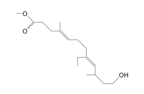 4,10(S)-Dimethyl-8-ethyl-12-hydroxy-dodeca-4(E),8(E)-dienoic acid, methyl ester