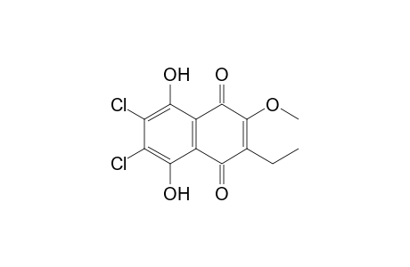 6,7-DICHLORO-3-ETHYL-5,8-DIHYDROXY-2-METHOXY-1,4-NAPHTHOQUINONE