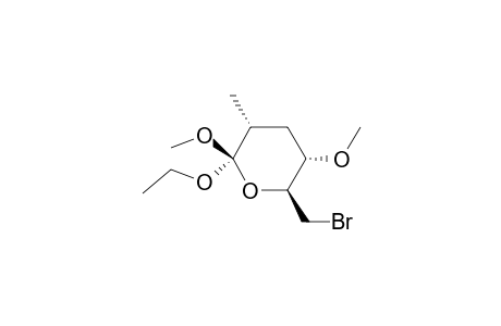 2H-Pyran, 6-(bromomethyl)-2-ethoxytetrahydro-2,5-dimethoxy-3-methyl-, [2R-(2.alpha.,3.beta.,5.beta.,6.alpha.)]-