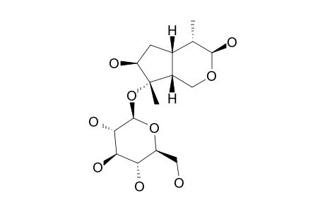 PATRIRIDOSIDE_F;(3-S,4-S,5-S,7-S,8-S,9-R)-4,8-DIMETHYLOCTAHYDROCYCLOPENTA-[C]-PYRAN-3,7,8-TRIOL_8-O-BETA-D-GLUCOPYRANOSIDE