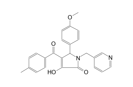 3-hydroxy-5-(4-methoxyphenyl)-4-(4-methylbenzoyl)-1-(3-pyridinylmethyl)-1,5-dihydro-2H-pyrrol-2-one
