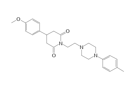 3-(p-methoxyphenyl)-N-[2-(4-tolyl-1-piperazinyl)ethyl]glutarimide