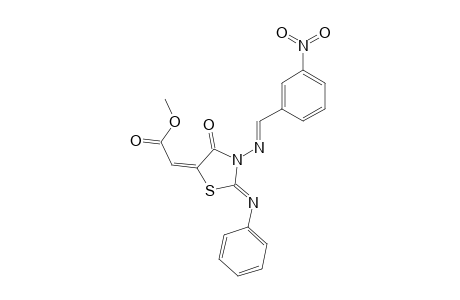 METHYL-2-[3-[[(E)-1-(3-NITROPHENYL)-METHYLIDENE]-AMINO]-4-OXO-2-(PHENYLIMINO)-1,3-THIAZOLAN-5-YLIDENE]-ACETATE