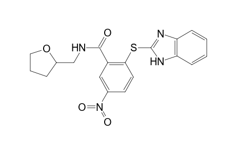 Benzamide, 2-(1H-1,3-benzimidazol-2-ylthio)-5-nitro-N-[(tetrahydro-2-furanyl)methyl]-