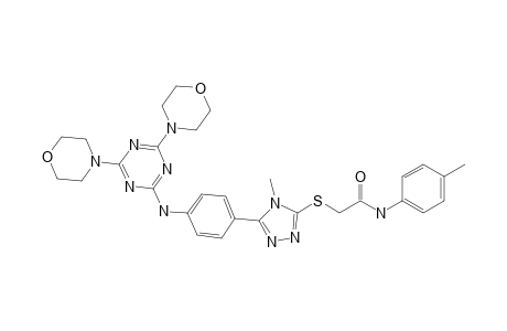 2-{5-[4-(4,6-Di-morpholin-4-yl-[1,3,5]triazin-2-ylamino)-phenyl]-4-methyl-4H-[1,2,4]triazol-3-ylsulfanyl}-N-p-tolylacetamide