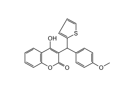 4-hydroxy-3-[alpha-(p-methoxyphenyl)-2-thenyl]coumarin