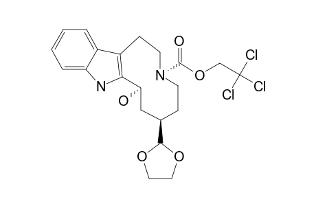 6-[2-(1,3-DIOXOLANYL)]-3-(2,2,2-TRICHLOROETHYLOXYCARBONYL)-2,3,4,5,6,7,8,9-OCTAHYDRO-1-H-AZECINO-[5.4-B]-INDOL-8-OL