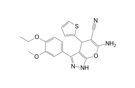 6-Amino-3-(4-ethoxy-3-methoxy-phenyl)-4-(2-thienyl)-2,4-dihydropyrano[2,3-c]pyrazole-5-carbonitrile