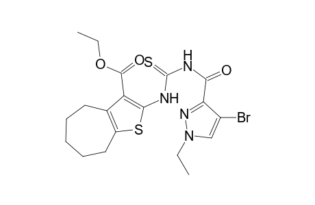 ethyl 2-[({[(4-bromo-1-ethyl-1H-pyrazol-3-yl)carbonyl]amino}carbothioyl)amino]-5,6,7,8-tetrahydro-4H-cyclohepta[b]thiophene-3-carboxylate