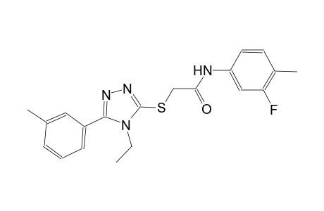 2-{[4-ethyl-5-(3-methylphenyl)-4H-1,2,4-triazol-3-yl]sulfanyl}-N-(3-fluoro-4-methylphenyl)acetamide