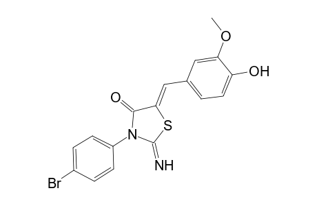 (5Z)-2-azanylidene-3-(4-bromophenyl)-5-[(3-methoxy-4-oxidanyl-phenyl)methylidene]-1,3-thiazolidin-4-one