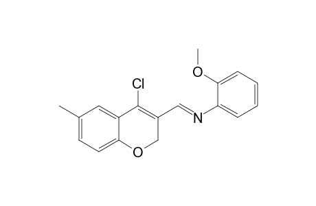 Benzenamine, N-[(4-chloro-6-methyl-2H-1-benzopyran-3-yl)methylene]-2-methoxy-