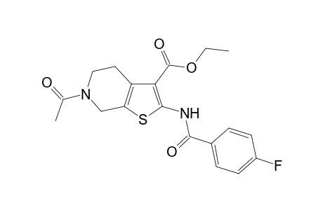 Ethyl 6-acetyl-2-[(4-fluorobenzoyl)amino]-4,5,6,7-tetrahydrothieno[2,3-c]pyridine-3-carboxylate