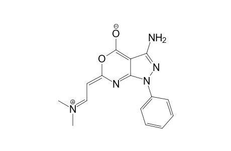 (E)-3-Amino-6-(N.N-dimethylimmonio)ethylidene-4-oxido-1-phenylpyrazolo[3,4-d][3,1]-oxazine