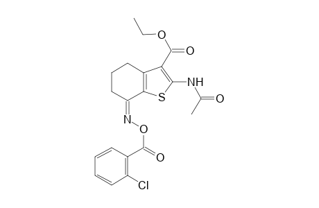 Benzothiophene-3-carboxilic acid,4,5,6,7-tetrahydro-2-acetylamino-7-(2-chlorobenzoyloxyimino),ethyl ester-