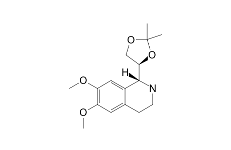 (S,S)-6,7-DIMETHOXY-(2',2'-DIMETHYL-1',3'-DIOXOLAN-4'-YL)-TETRAHYDROISOQUINOLINE;MAJOR_PRODUCT