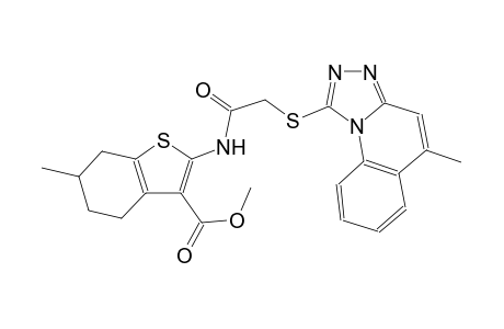 benzo[b]thiophene-3-carboxylic acid, 4,5,6,7-tetrahydro-6-methyl-2-[[[(5-methyl[1,2,4]triazolo[4,3-a]quinolin-1-yl)thio]acetyl]amino]-, methyl ester