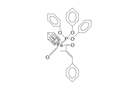 /.eta.-5/-Cyclopentadienyl-(2-methyl-3-phenyl-1-oxo-prop-2(E)-enyl)-triphenoxyphosphino iron carbonyl