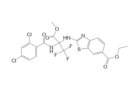 2-[[1-carbomethoxy-1-[(2,4-dichlorobenzoyl)amino]-2,2,2-trifluoro-ethyl]amino]-1,3-benzothiazole-6-carboxylic acid ethyl ester