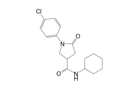 1-(4-chlorophenyl)-N-cyclohexyl-5-oxo-3-pyrrolidinecarboxamide