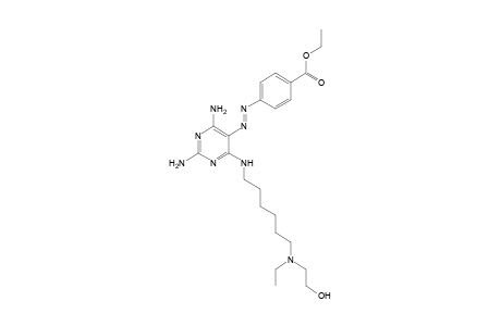 p-{{2,4-diamino-6-{6-{[ethyl(2-hydroxyethyl)amino]hexyl}amino}pyrimidin-5-yl}azo}benzoic acid, ethyl ester