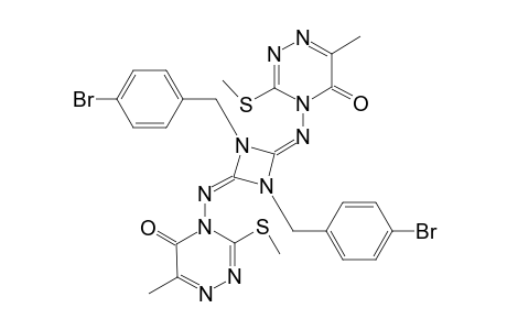 (E,E)-Bis(4-bromobenzyl)-2,4-bis(6-methyl-3-methylthio-5-oxo-4,5-dihydro-1,2,4-triazin-4-yl-imino)-1,3-diazetidine