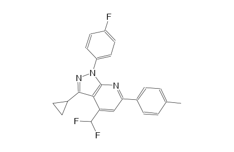 1H-pyrazolo[3,4-b]pyridine, 3-cyclopropyl-4-(difluoromethyl)-1-(4-fluorophenyl)-6-(4-methylphenyl)-