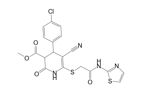 4-(4-Chlorophenyl)-5-cyano-2-keto-6-[[2-keto-2-(thiazol-2-ylamino)ethyl]thio]-3,4-dihydro-1H-pyridine-3-carboxylic acid methyl ester
