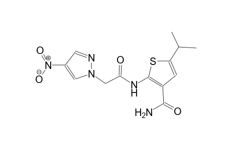 5-isopropyl-2-{[(4-nitro-1H-pyrazol-1-yl)acetyl]amino}-3-thiophenecarboxamide