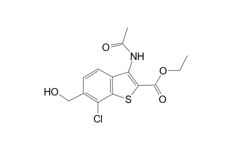 Benzothiophene-2-carboxylic acid, 3-acetamido-7-chloro-6-hydroxymethyl-, ethyl ester