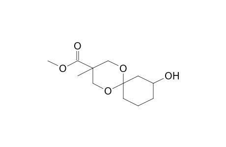 8-Hydroxy-3-methyl-1,5-dioxa-spiro[5.5]undecane-3-carboxylic acid, methyl ester