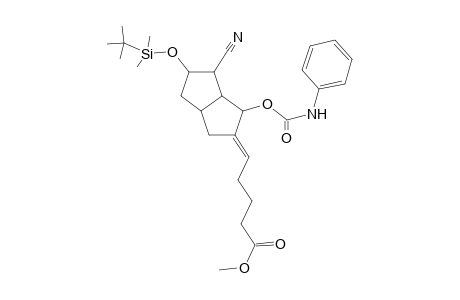 (E)-(1SR,2RS,5SR,7RS,8SR)-3-(4'-Methoxycarbonylbutylidene)-7-tert-Butyldimethylsilyloxy-8-cyanobicyclo[3.3.0]octan-2-yl N-phenyl carbamate